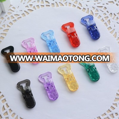 10mm Crystal Plastic Baby Pacifier Holder Clips,10 colors For choice